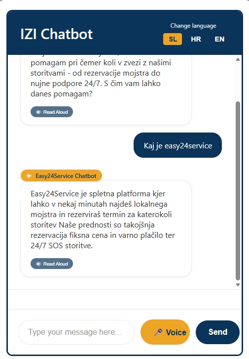 Pametna pomoč Easy24Service